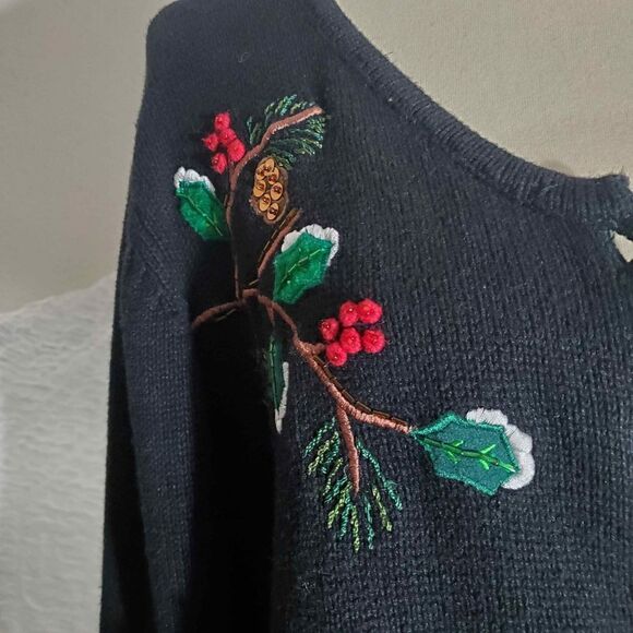 Tiara International VTG Cardinal Christmas Knit Sweater Size XL - Picture 7 of 11